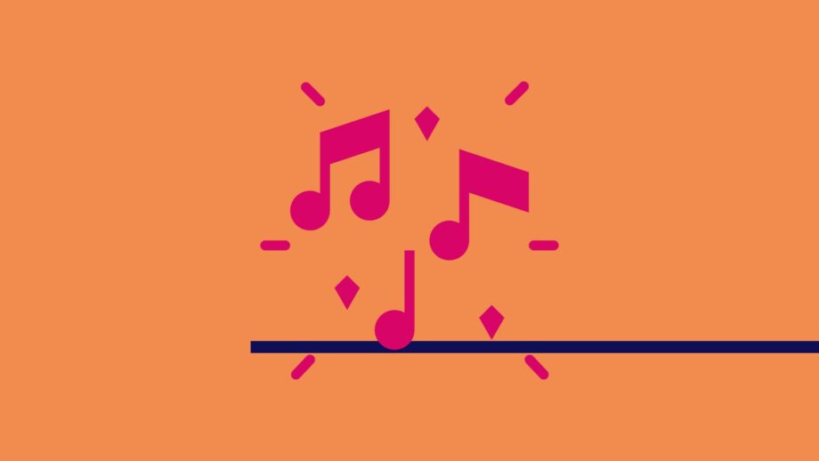 Graphic icon of 3 musical notes.