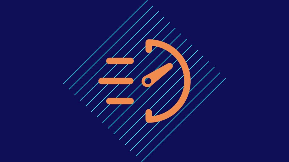 A graphic icon of a speedometer.
