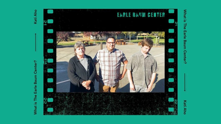 3 members of the Earle Baum Center stood outside.