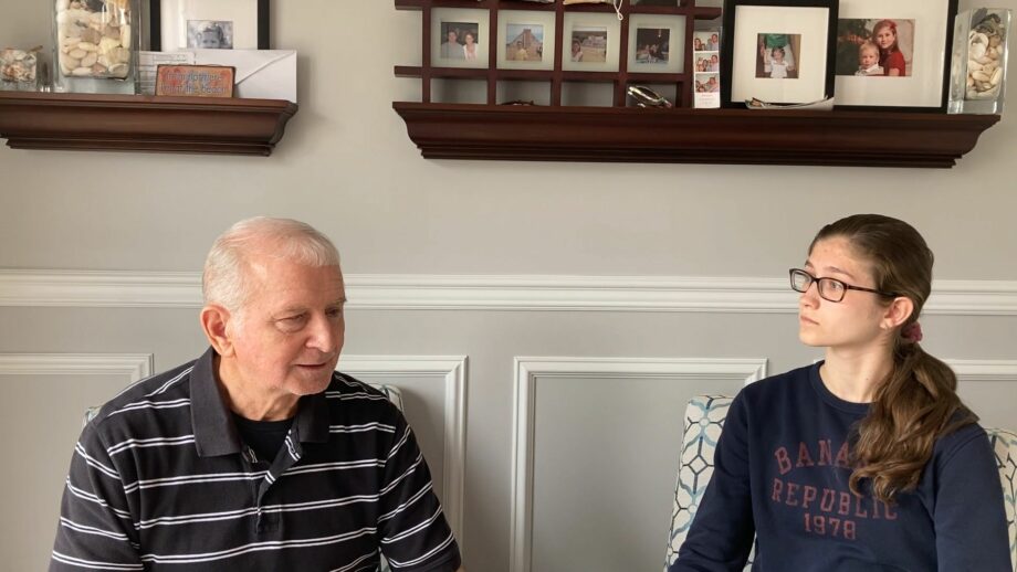 A student interviewing her Make:able end user.