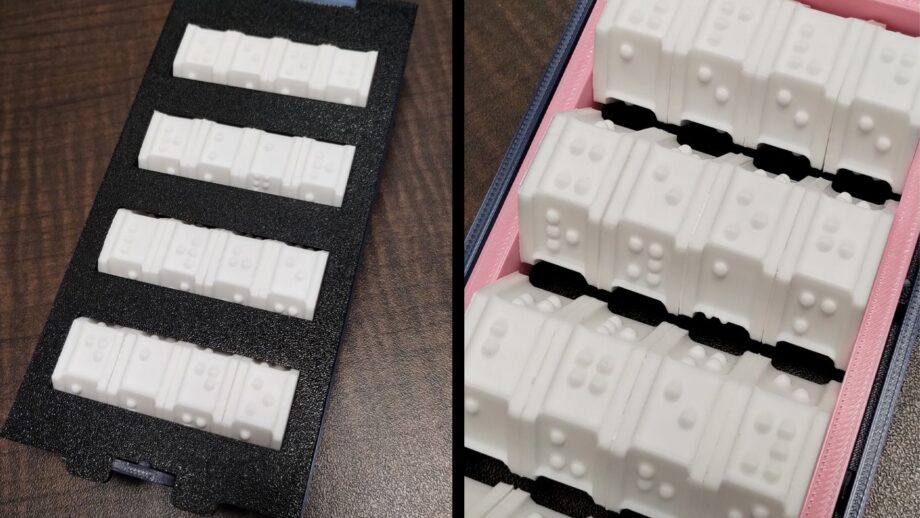 3D printed braille boggle adaption.
