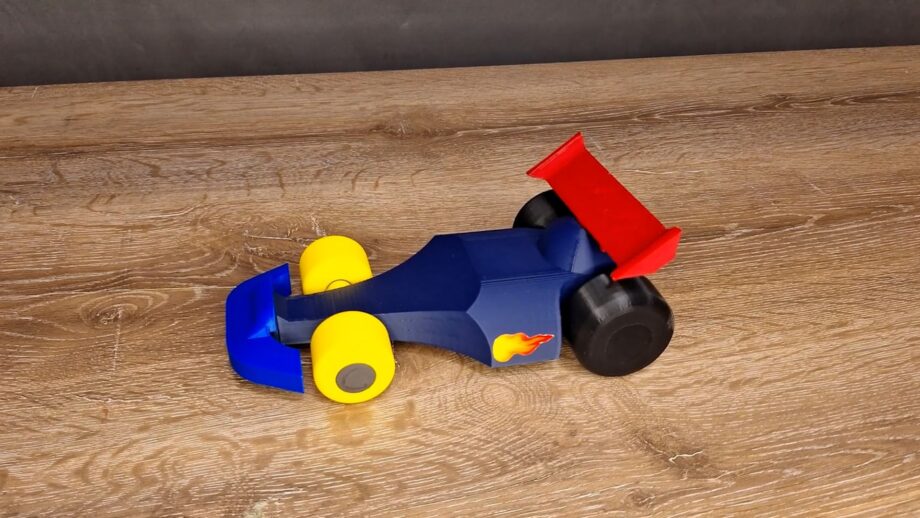 a 3D printed toy car assembly kit.